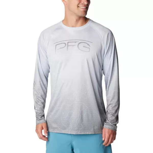 imageColumbia Mens Terminal Tackle PFG Super Fade Long SleeveCirrus Grey TechcamoBathymetric Super Fade