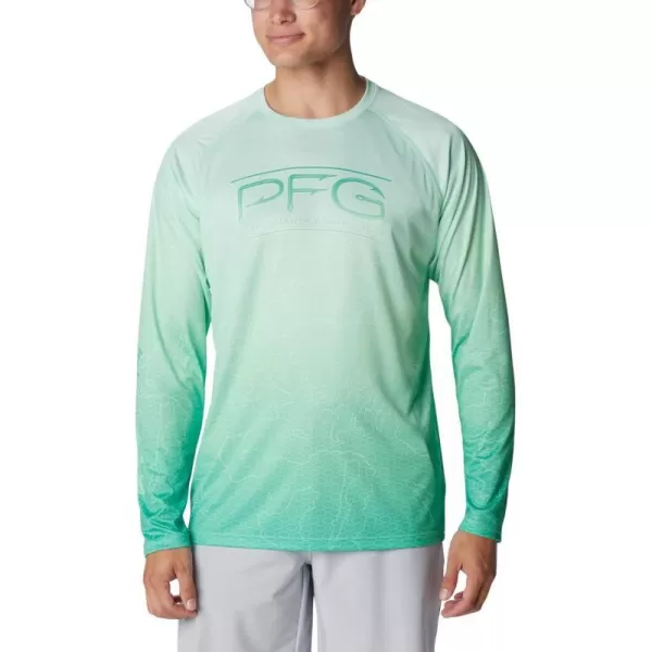 imageColumbia Mens Terminal Tackle PFG Super Fade Long SleeveOcean Mint TechcamoBathymetric Super Fade