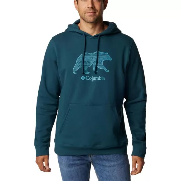 imageColumbia Mens Trek Graphic HoodieNight Wave  Bearly Checkered Peaks Grx
