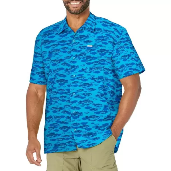 imageColumbia Mens Trollers Best Short Sleeve ShirtBlue Macaw Bigmouth Print