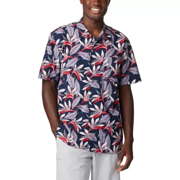 imageColumbia Mens Trollers Best Short Sleeve ShirtCollegiate Navy Tuna Paradise Print