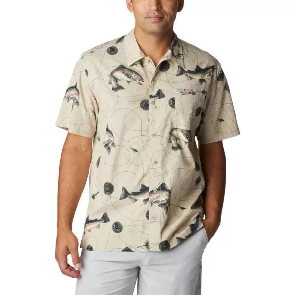 imageColumbia Mens Trollers Best Short Sleeve ShirtFossil Freshwater Dryfly Print