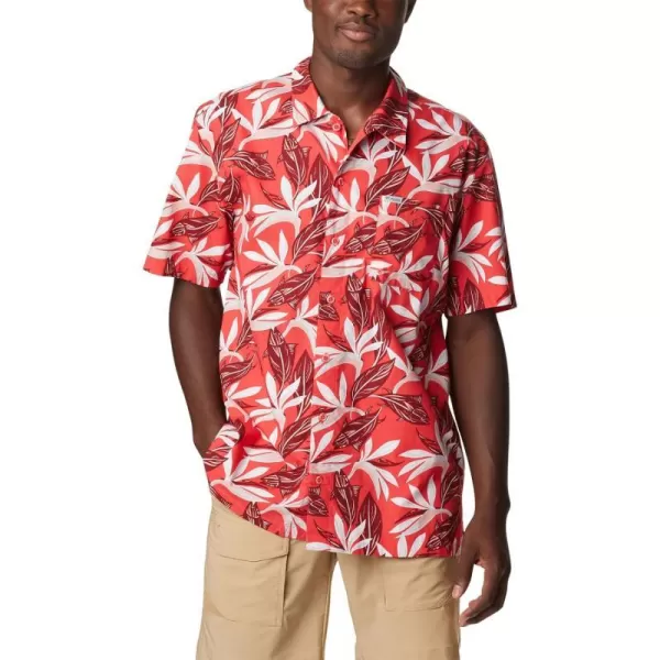 imageColumbia Mens Trollers Best Short Sleeve ShirtRed Hibiscus Tuna Paradise Print