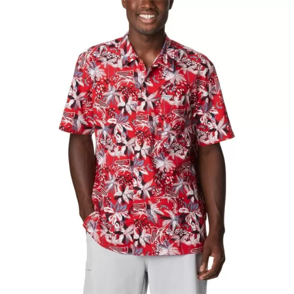 imageColumbia Mens Trollers Best Short Sleeve ShirtRed Spark Fireworks Fish Print