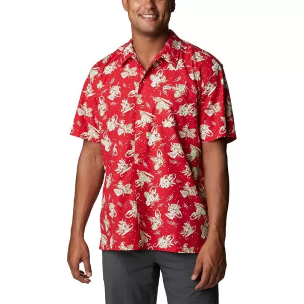 imageColumbia Mens Trollers Best Short Sleeve ShirtRed Spark Lite Me Up Print