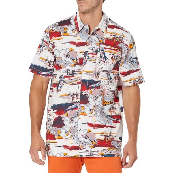 imageColumbia Mens Trollers Best Short Sleeve ShirtRed Spark Marina Vacation Print