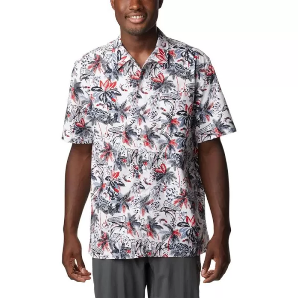 imageColumbia Mens Trollers Best Short Sleeve ShirtWhite Fireworks Fish Print