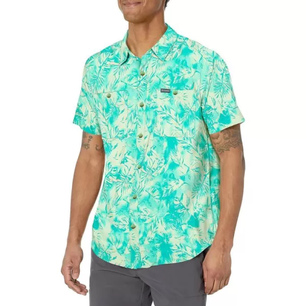 imageColumbia Mens Utilizer Printed Woven Short SleeveIce Green Sketchy Paradise