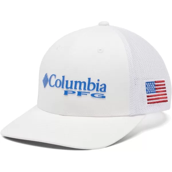 imageColumbia PFG Logo Mesh Ball CapWhiteVivid BlueUsa Flag