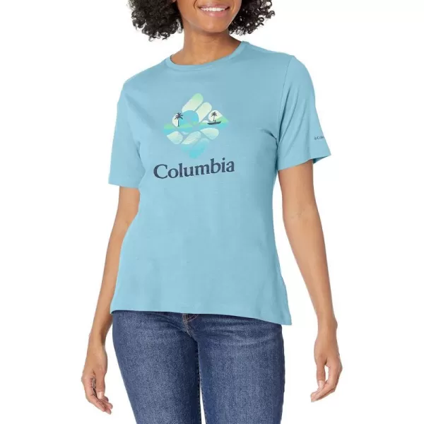 imageColumbia Womens Bluebird Day Relaxed Crew NeckVista Blue HeatherCsc Stacked Halftone