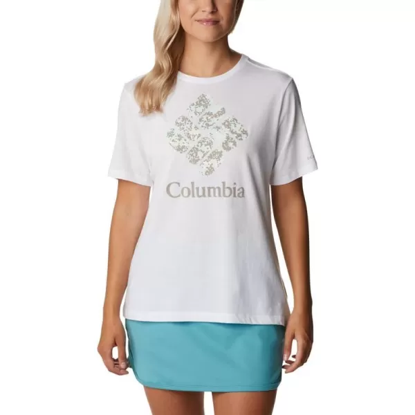imageColumbia Womens Bluebird Day Relaxed Crew NeckWhiteStacked Dotty