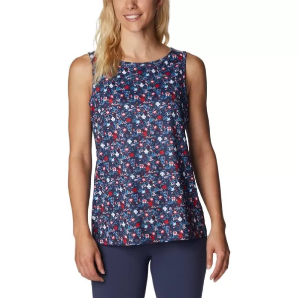 imageColumbia Womens Columbia Womens Chill River Tank Top Moisture Wicking Sun ProtectionNocturnalMini Hibiscus