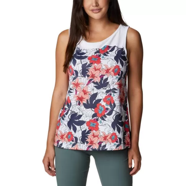 imageColumbia Womens Columbia Womens Chill River Tank Top Moisture Wicking Sun ProtectionWhite Lakeshore Floral Multi