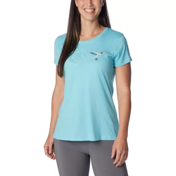 imageColumbia Womens Daisy Days Short Sleeve Graphic TeeAquamarine HeatherFancy Flyer