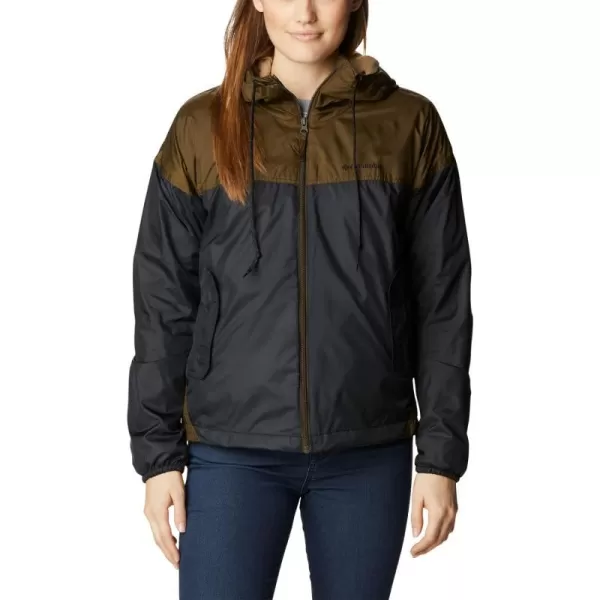 imageColumbia Womens Flash Challenger Lined WindbreakerBlackOlive Green