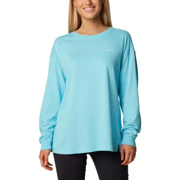 imageColumbia Womens North Cascades Branded Long Sleeve CrewAquamarineVarsity Arch