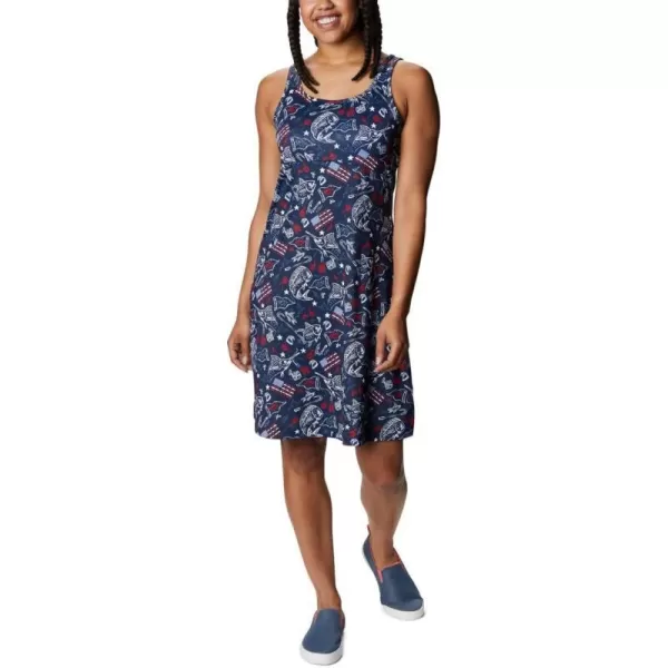 imageColumbia Womens PFG Freezer III DressCollegiate Navy Americana Fishing Print