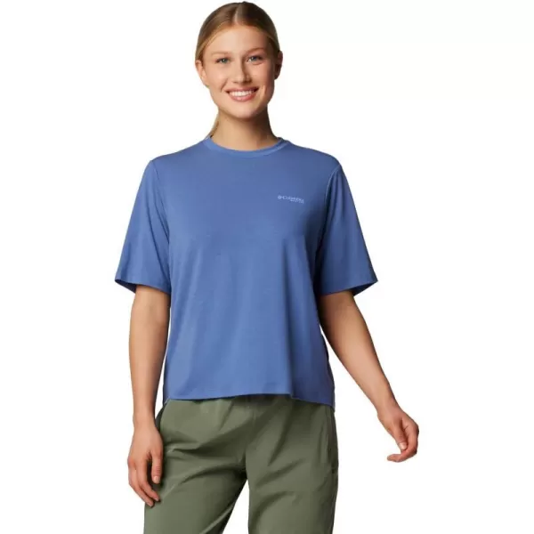 imageColumbia Womens Standard PFG Uncharted Tech Tee Short SleeveBluebellW Uncharted