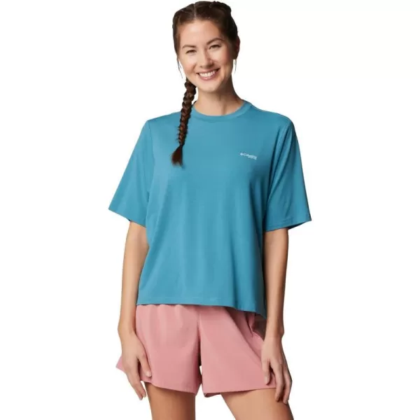 imageColumbia Womens Standard PFG Uncharted Tech Tee Short SleeveCanyon BlueW Uncharted