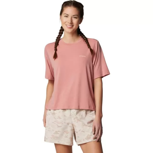 imageColumbia Womens Standard PFG Uncharted Tech Tee Short SleeveSandalwood PinkW Uncharted