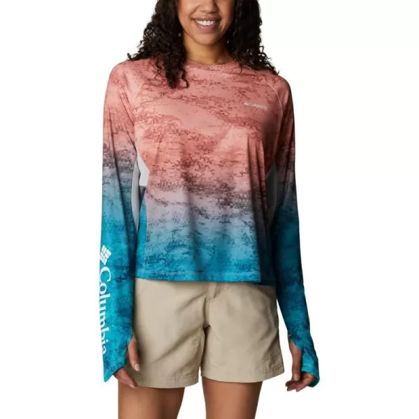 imageColumbia Womens Standard Super Tidal Tee Vent Long SleeveLight Coral Camo Gradient