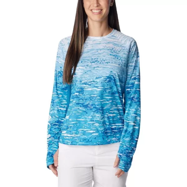 imageColumbia Womens Standard Super Tidal Tee Vent Long SleeveOcean Blue Digiscale Fade