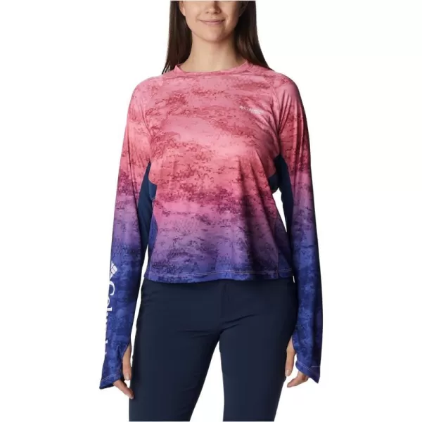 imageColumbia Womens Standard Super Tidal Tee Vent Long SleevePink Pop Camo Gradient
