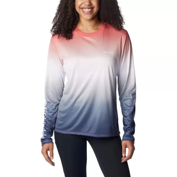 imageColumbia Womens Standard Tidal Tee PFG Palm RiseSunset Red Gradient 1Groovy Grove