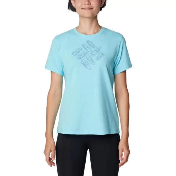 imageColumbia Womens Sun Trek Ss Graphic TeeAquamarineOutlined Kayaks