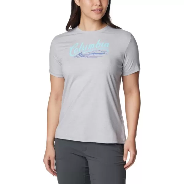 imageColumbia Womens Sun Trek Ss Graphic TeeColumbia Grey HeatherSimply Scripted