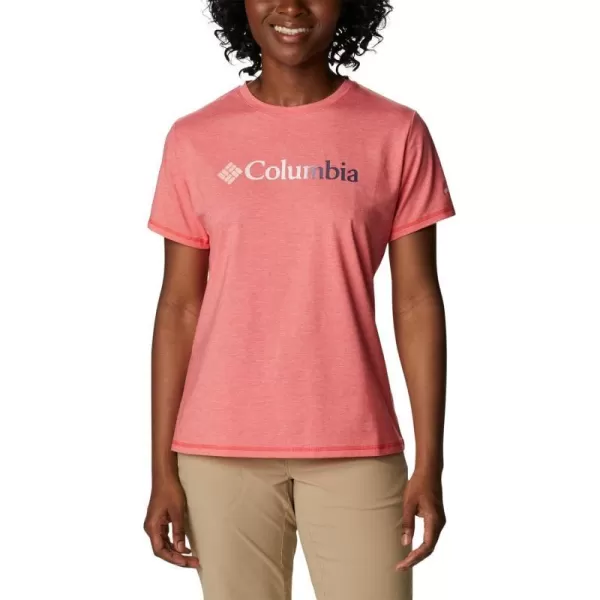 imageColumbia Womens Sun Trek Ss Graphic TeeRed Hibiscus HeatherBranded Gradient