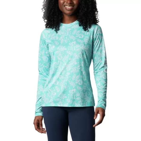 imageColumbia Womens Super Tidal Tee Long SleeveDolphin Archive Palms Print