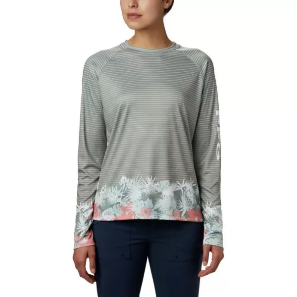 imageColumbia Womens Super Tidal Tee Long SleeveTiki Pink Wild Stripes Print