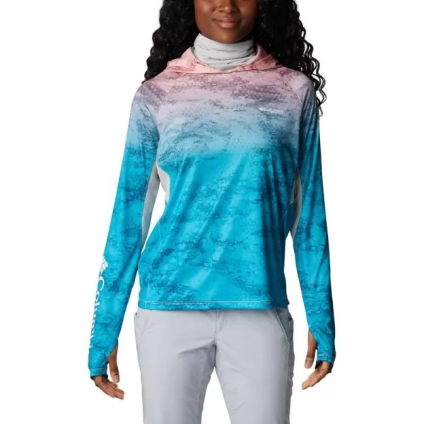 imageColumbia Womens Super Tidal Tee Vent HoodieLight Coral Camo Gradient