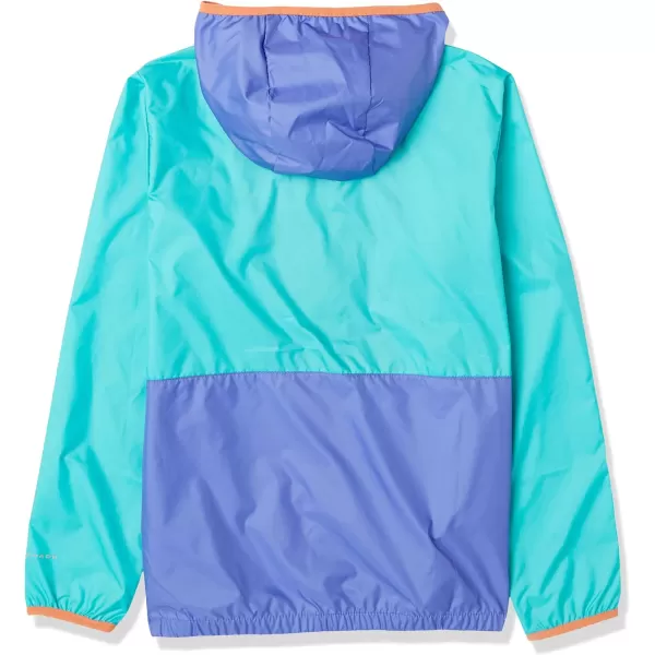 imageColumbia Boys Back Bowl Hooded WindbreakerBright AquaPurple LotusDesert Orange