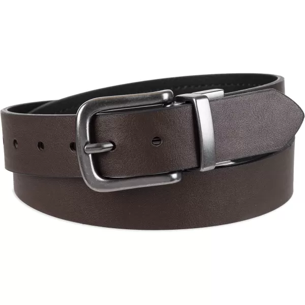 imageColumbia Boys Casual Reversible TwoInOne BeltBig Boys BlackBrown Stitch