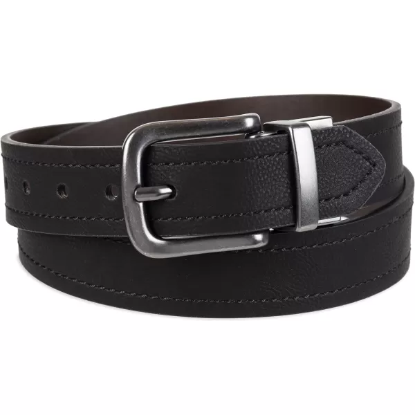 imageColumbia Boys Casual Reversible TwoInOne BeltBig Boys BlackBrown Stitch