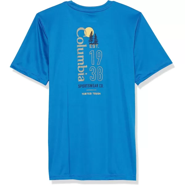 imageColumbia Boys Grizzly Ridge Back Graphic Short Sleeve TeeBright IndigoCsc Est Tough Graphic