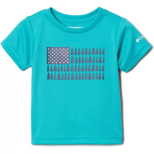 imageColumbia Boys Grizzly Ridge Short Sleeve Graphic ShirtBright AquaPatriotic Pines Graphic