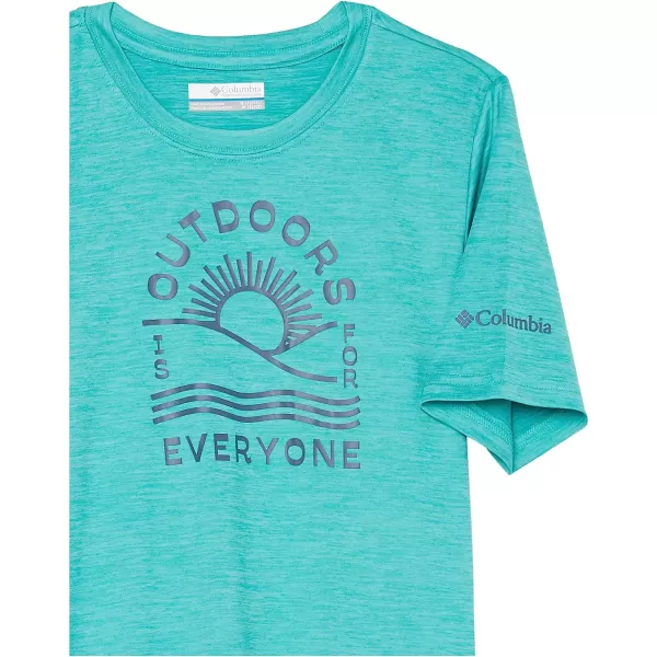 imageColumbia Boys Mount Echo Short Sleeve Graphic ShirtBright Aqua HeatherOutdoors Everyone Grx