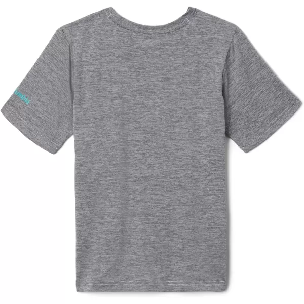 imageColumbia Boys Mount Echo Short Sleeve Graphic ShirtColumbia Grey HeatherInverted Moonrise