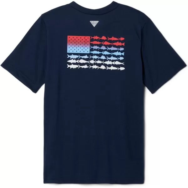 imageColumbia Boys PFG Short Sleeve Graphic TeeCollegiate NavyFish Flag Fade Graphic