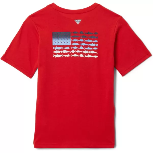 imageColumbia Boys PFG Short Sleeve Graphic TeeRed SparkFish Flag Fade Graphic
