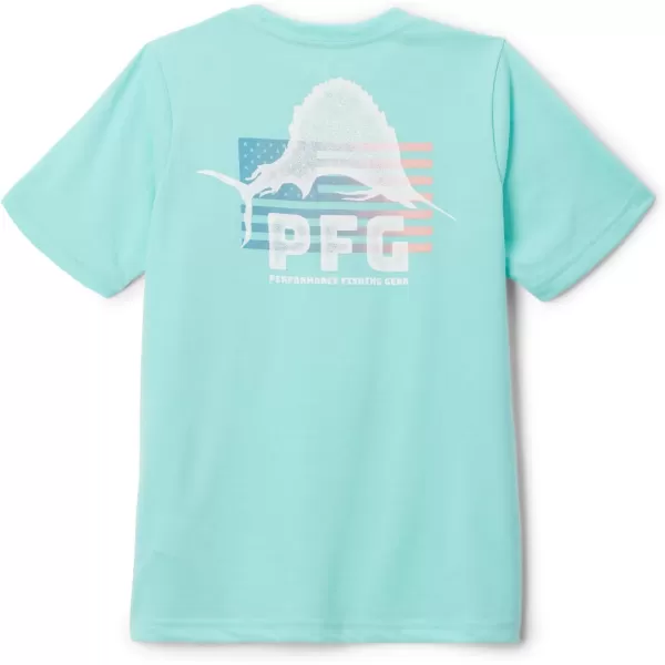 imageColumbia Boys PFG Short Sleeve Seasonal Graphic TeeGulf StreamFlag Jumper Salt