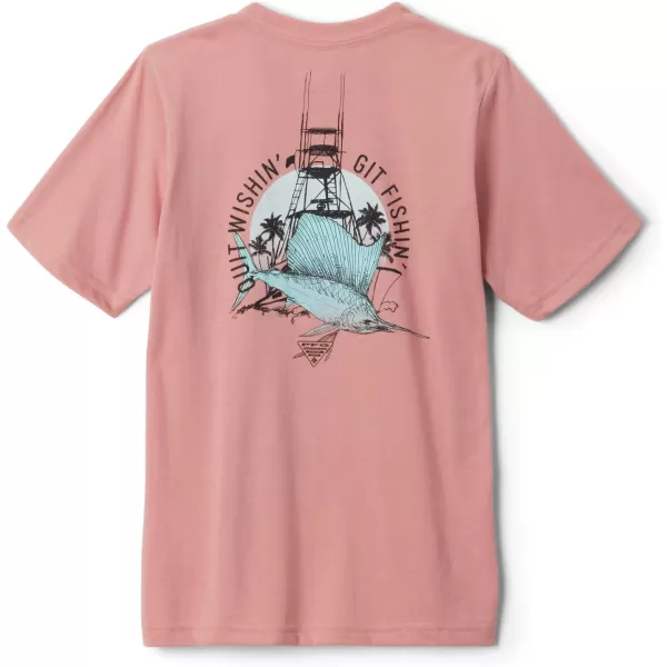 imageColumbia Boys PFG Short Sleeve Seasonal Graphic TeeSandalwood PinkSail Tower Graphic