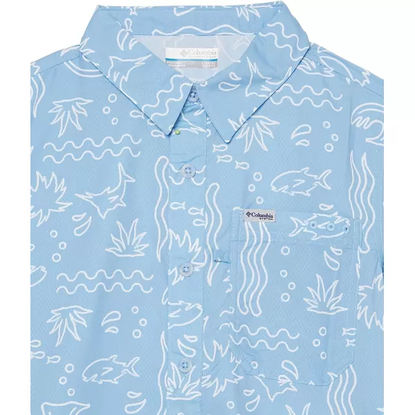imageColumbia Boys Super Slack Tide Short Sleeve Camp ShirtAgate Blue Marlin Shores