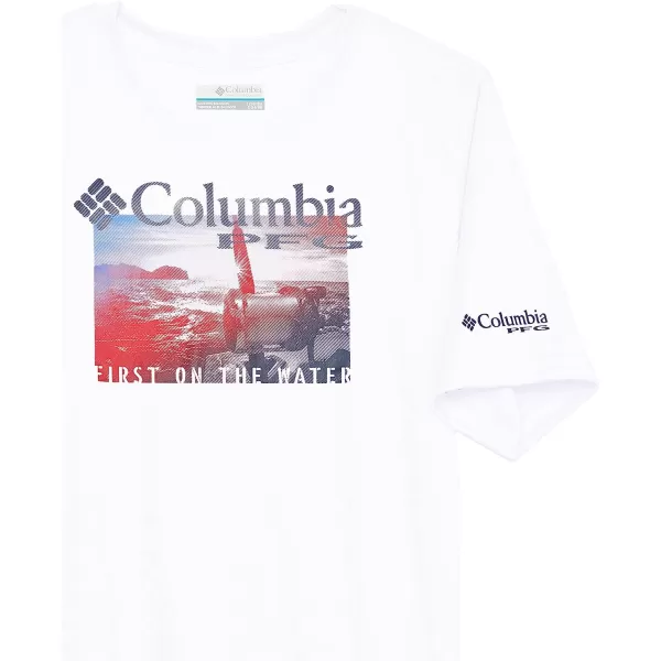 imageColumbia Boys Terminal Tackle PFG First on Water Short SleeveWhiteSunrise Salt Graphic