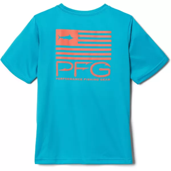 imageColumbia Boys Terminal Tackle PFG Fish Flag Short SleeveOcean TealFish Star Marlin Graphic