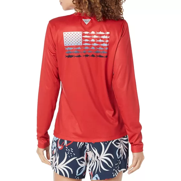 imageColumbia Boys Tidal Tee PFG Fish Flag Long SleeveRed SparkFish Flag Ombre
