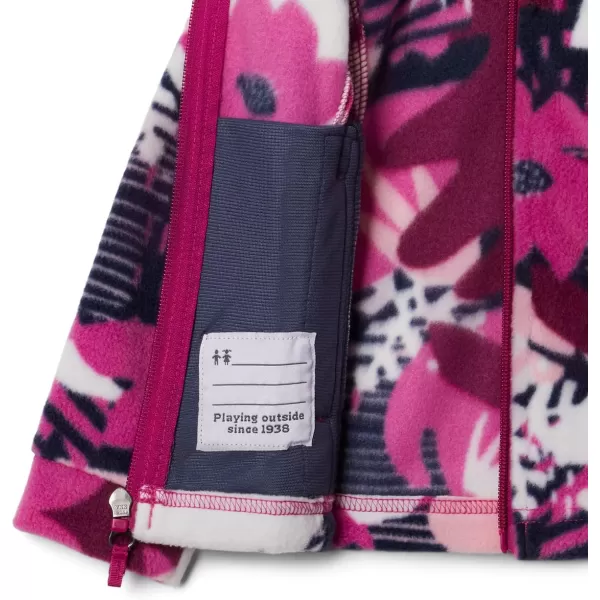 imageColumbia Girls Benton Springs Ii Printed Fleece JacketBig Girls Wild Fuchsia Scraptanical